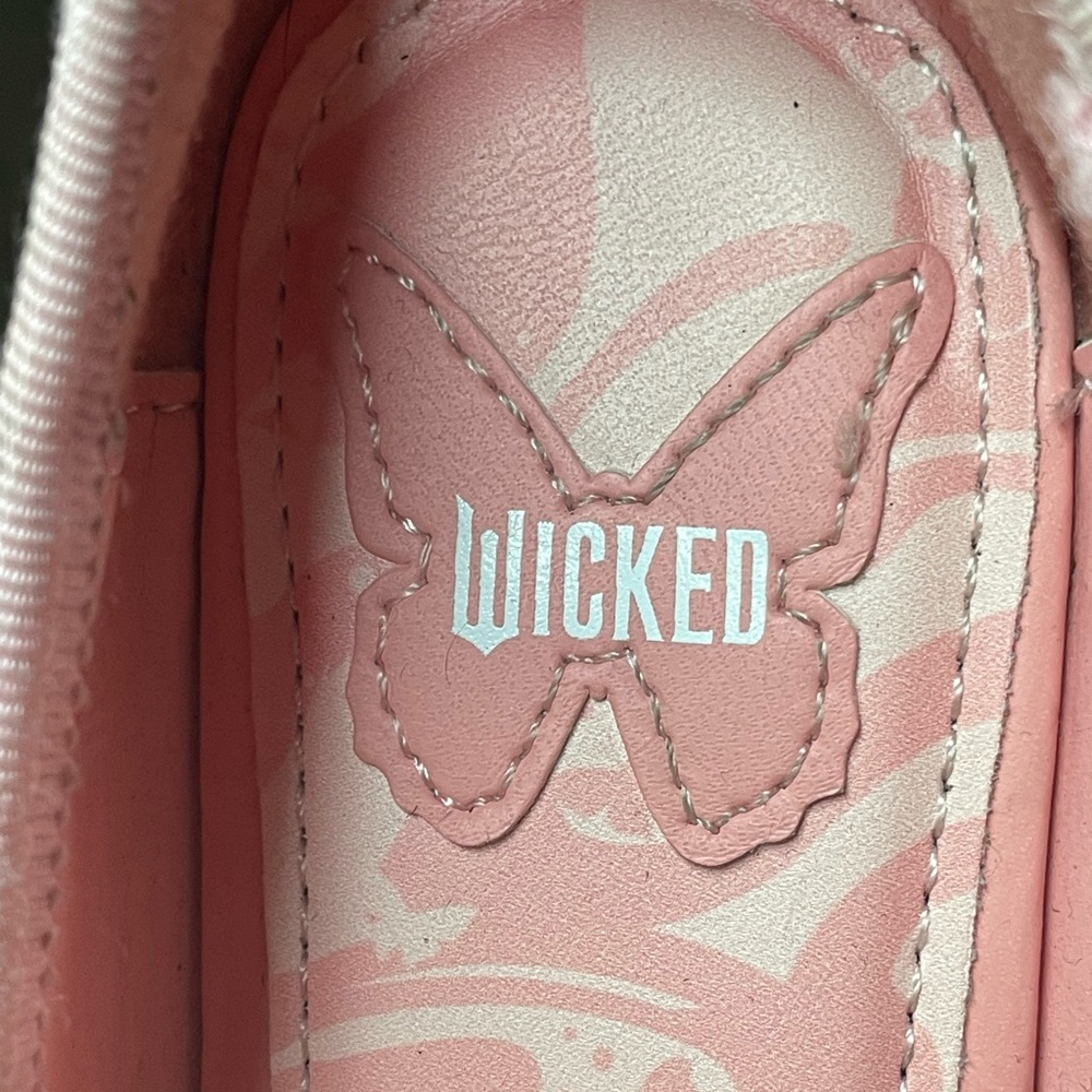 Wicked Pink Glitter Butterfly Flats Girls Size 13 - Picture 2 of 10